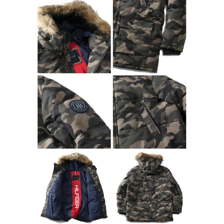 大きいサイズ メンズ TOMMY HILFIGER トミーヒルフィガー 中綿入り ロング コート ジャケット フード付き LONG FUR JACKE USA直輸入 159ap468