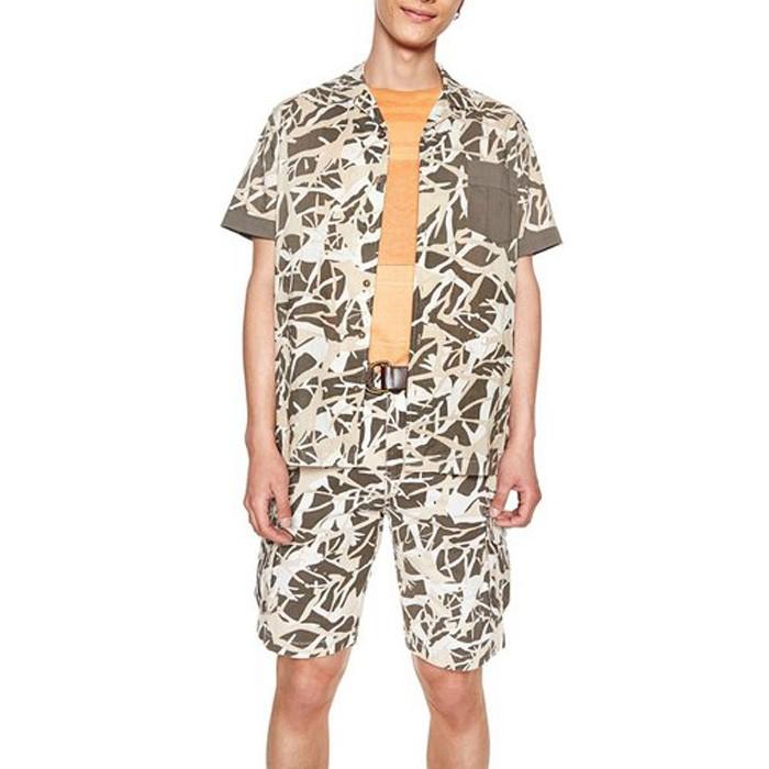 Desigual（デシグアル） 大きいサイズ メンズ 総柄プリントシャツ開襟