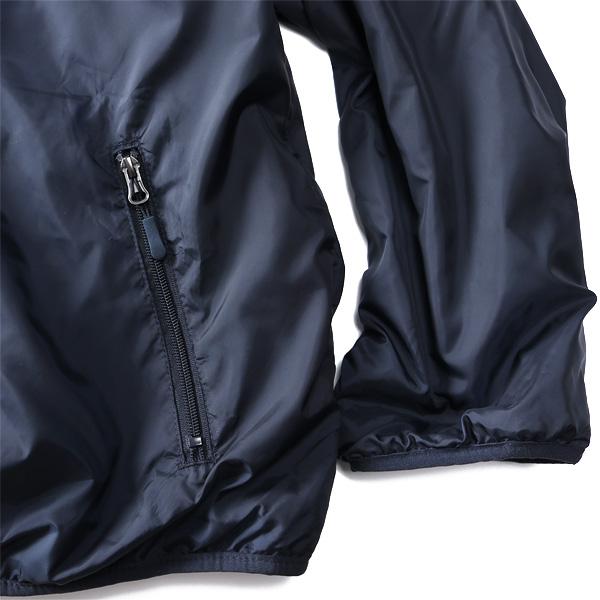 大きいサイズ メンズ Three Quarter ポリタフタ 裏シャギー フーデッド