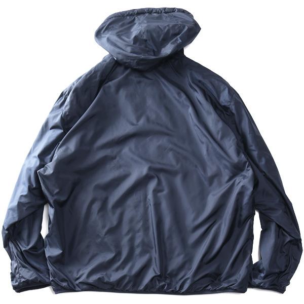 大きいサイズ メンズ Three Quarter ポリタフタ 裏シャギー フーデッド