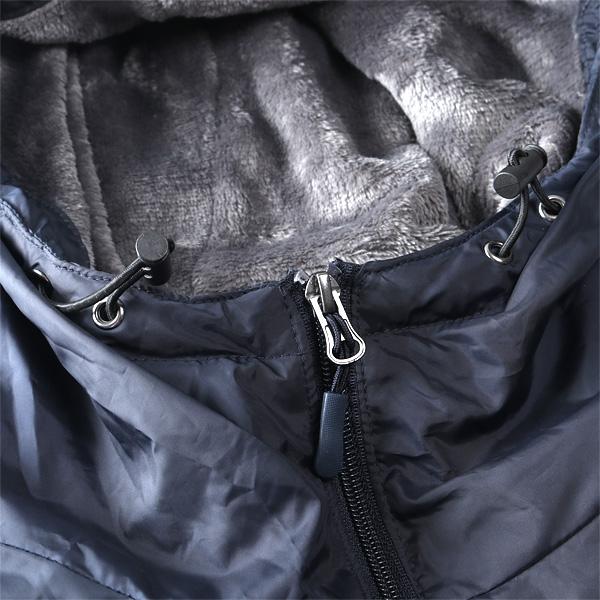 大きいサイズ メンズ Three Quarter ポリタフタ 裏シャギー フーデッド