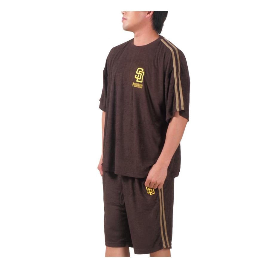 大きいサイズ メンズ MLB メジャーリーグ パイル 半袖 上下セット ビッグシルエット 春夏新作 21531yh 【t2501】