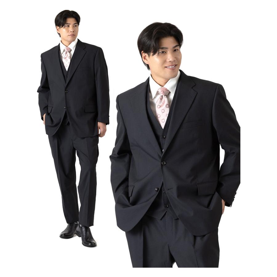 大きいサイズ メンズ スリーピース 2ツ釦スーツ ビジネススーツ スーツ ベスト付き リクルートスーツ 上下セット 秋冬新作 2398 【t2502】 | ブランド登録なし | 01