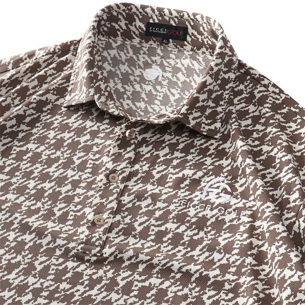 大きいサイズ メンズ FICCE GOLF フィッチェゴルフ 吸汗速乾 ストレッチ 千鳥柄 半袖 ポロシャツ ゴルフウェア 242710 FICCE（フィッチェ） 大きいサイズ メンズ FICCE GOLF フィッチェ