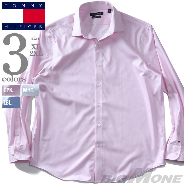 大きいサイズ メンズ   トミーヒルフィガー ワイドカラー 長袖 ワイシャツ USA直輸入 24n1981 TOMMY HILFIGER（トミー・ヒルフィガー） 大きいサイズ メンズ ワイド