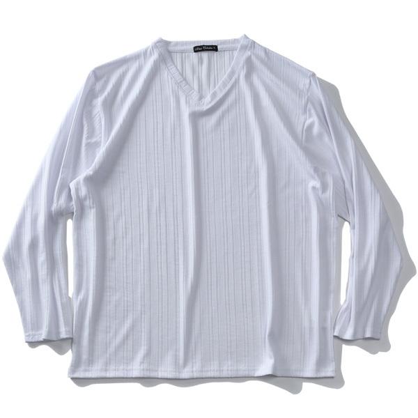 大きいサイズ メンズ SKKONE COLLECTION テレコ Vネック ロング Tシャツ 29492 | SKKONE | 05
