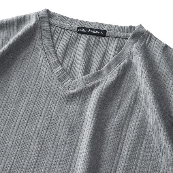 大きいサイズ メンズ SKKONE COLLECTION テレコ Vネック ロング Tシャツ 29492 | SKKONE | 07