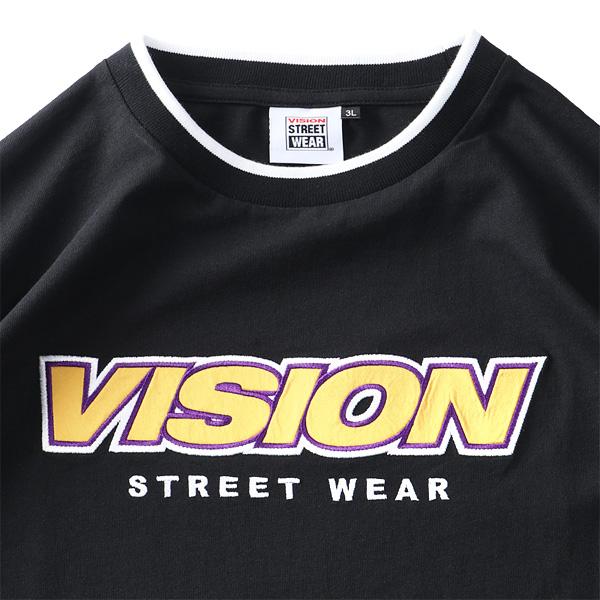 大きいサイズ メンズ VISION STREET WEAR リブライン ロゴ刺繍 半袖 Tシャツ 3505702 | VISION STREET WEAR | 12