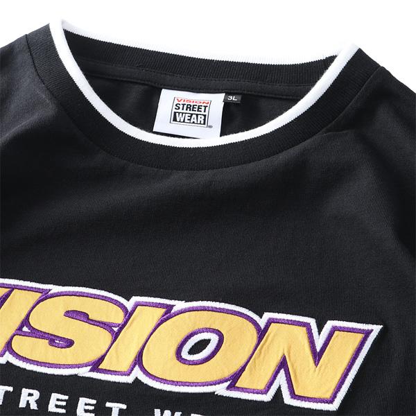 大きいサイズ メンズ VISION STREET WEAR リブライン ロゴ刺繍 半袖 Tシャツ 3505702 | VISION STREET WEAR | 13