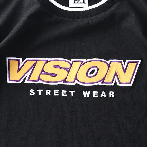 大きいサイズ メンズ VISION STREET WEAR リブライン ロゴ刺繍 半袖 Tシャツ 3505702 | VISION STREET WEAR | 09