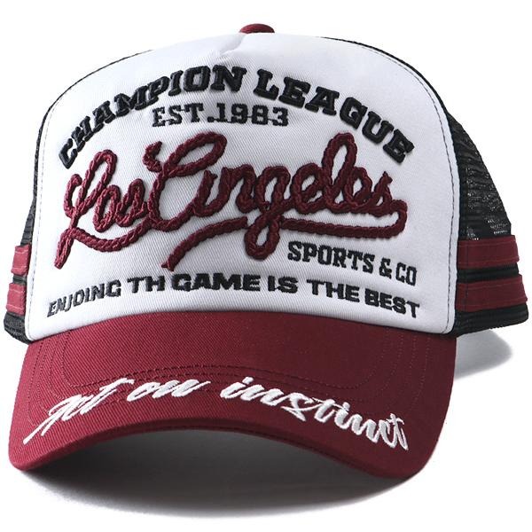 AZ DEUX 大きいサイズ メンズ 刺繍入り メッシュ キャップ 帽子 4683