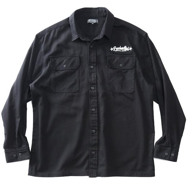 大きいサイズ メンズ OILCAKE オイルケーキ ツイル 刺繍 サガラ シャツ