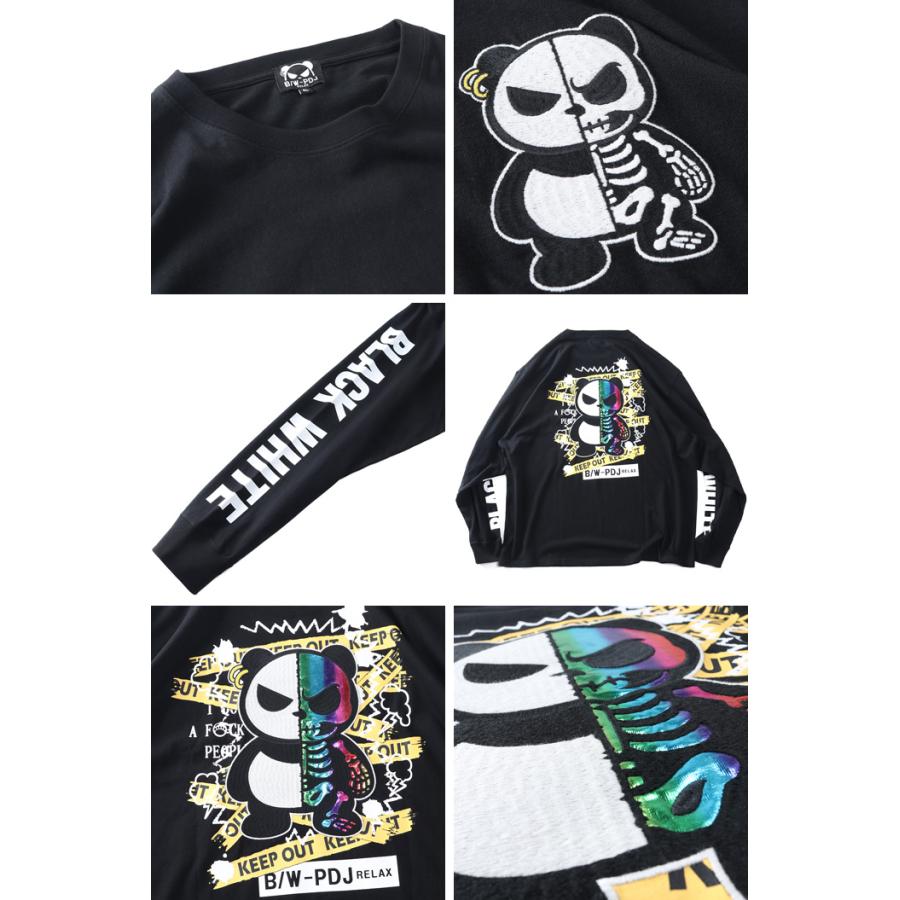 大きいサイズ メンズ B/W-PDJ RELAX TWO FACE BW-PANDA ロング Tシャツ 秋冬新作 536850k | ブランド登録なし | 02