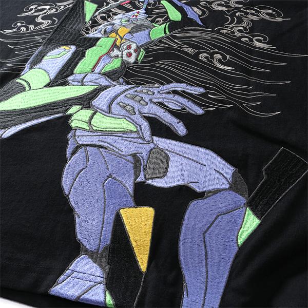 大きいサイズ メンズ EVANGELION × 錦 エヴァンゲリオン×ニシキ 初号機VS赤龍 刺繍 半袖 Tシャツ 554369k | ブランド登録なし | 11