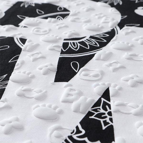 大きいサイズ メンズ B/W-PDJ RELAX ペイズリー柄 刺繍 プリント 半袖