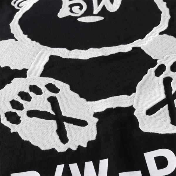 大きいサイズ メンズ B/W-PDJ RELAX パンダ 刺繍 プリント 半袖 T