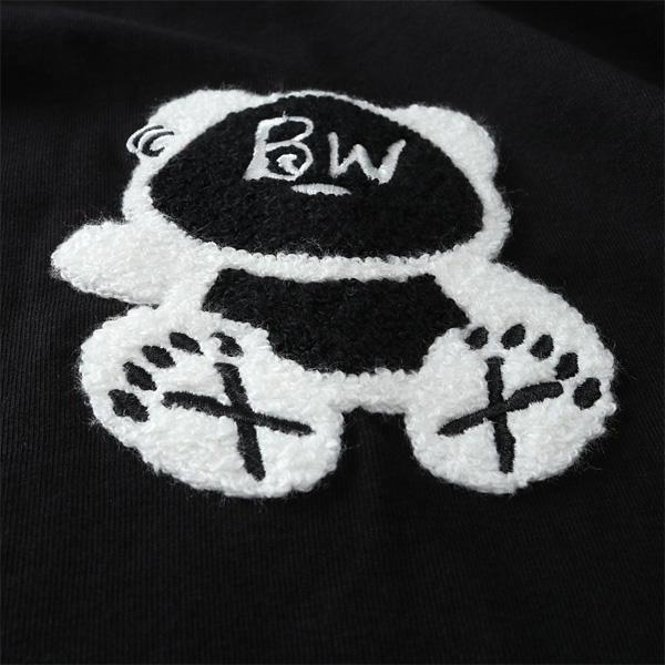 大きいサイズ メンズ B/W-PDJ RELAX パンダ 刺繍 プリント 半袖 T