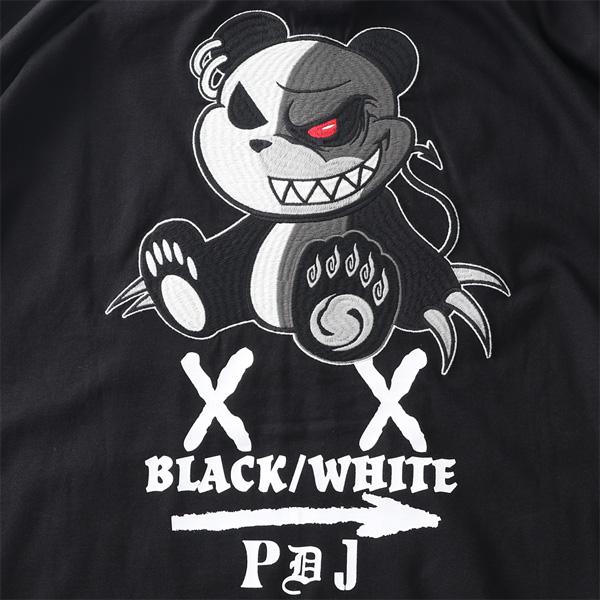 大きいサイズ メンズ B/W-PDJ RELAX ツートーン 刺繍 プリント 半袖