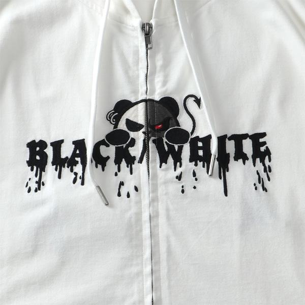 大きいサイズ メンズ B/W-PDJ RELAX ツートーン 刺繍 プリント 半袖