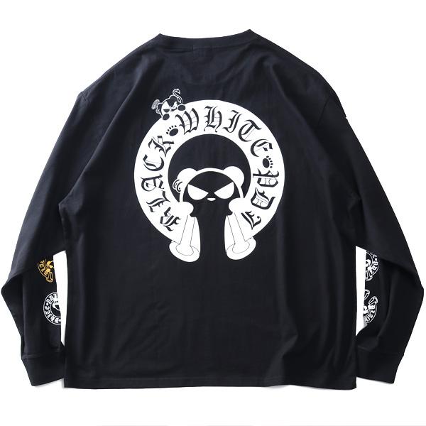 大きいサイズ メンズ B/W-PDJ RELAX アイコンパターン ロング Tシャツ 秋冬新作 595855k 大きいサイズ メンズ B/W-PDJ RELAX アイコンパターン ロング Tシャツ