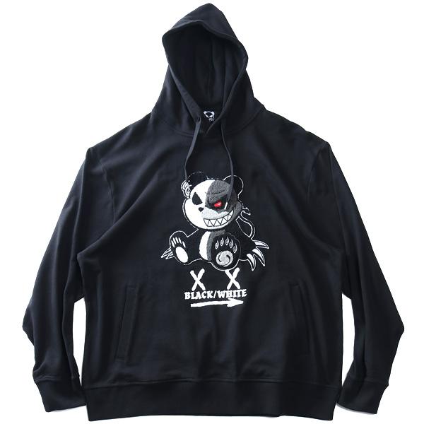 大きいサイズ メンズ B/W-PDJ RELAX PANDA プルオーバー パーカー 秋冬
