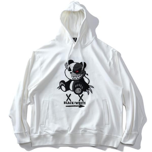 大きいサイズ メンズ B/W-PDJ RELAX PANDA プルオーバー パーカー 秋冬