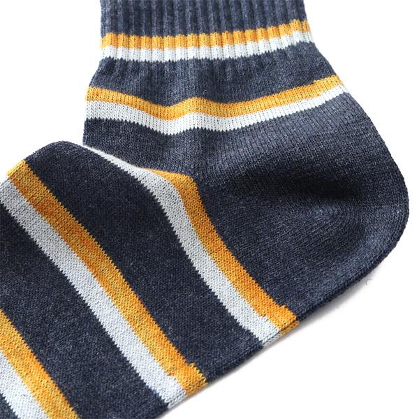 大きいサイズ メンズ AZ DEUX 引き揃え ボーダー柄 クルー ソックス 靴下 81286600 | ブランド登録なし | 07