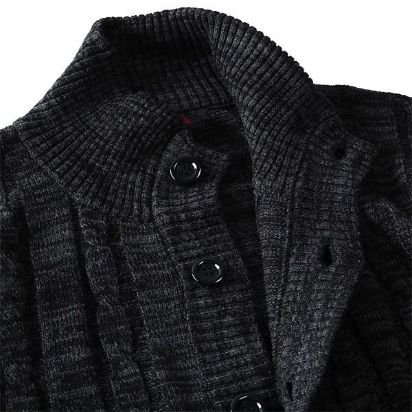 大きいサイズ メンズ SARTORIA BELLINI 日本製 国産ウール混ケーブルボタンハイネックカーディガン made in japan 82102602 | Sartoria Bellini | 05