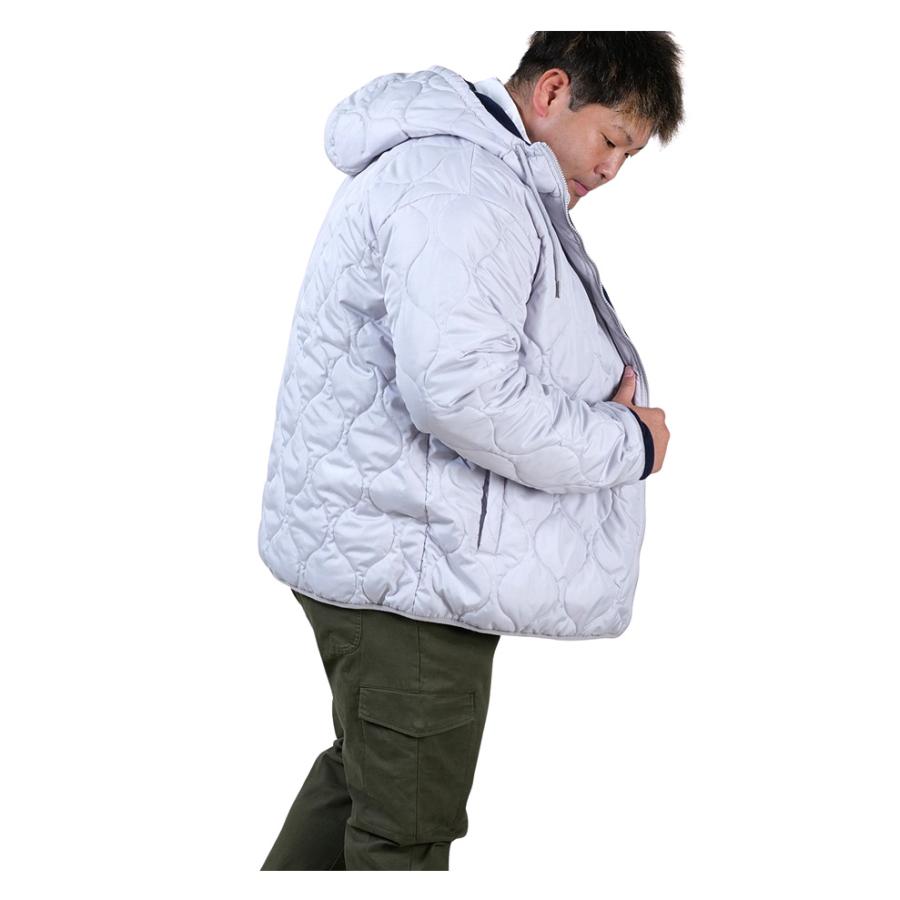 Daniel Dodd 大きいサイズ メンズ ウェーブキルト フーデッド 中綿