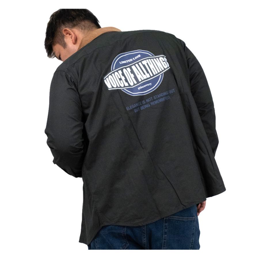 Daniel Dodd 大きいサイズ メンズ 長袖 ツイル バックプリント シャツ