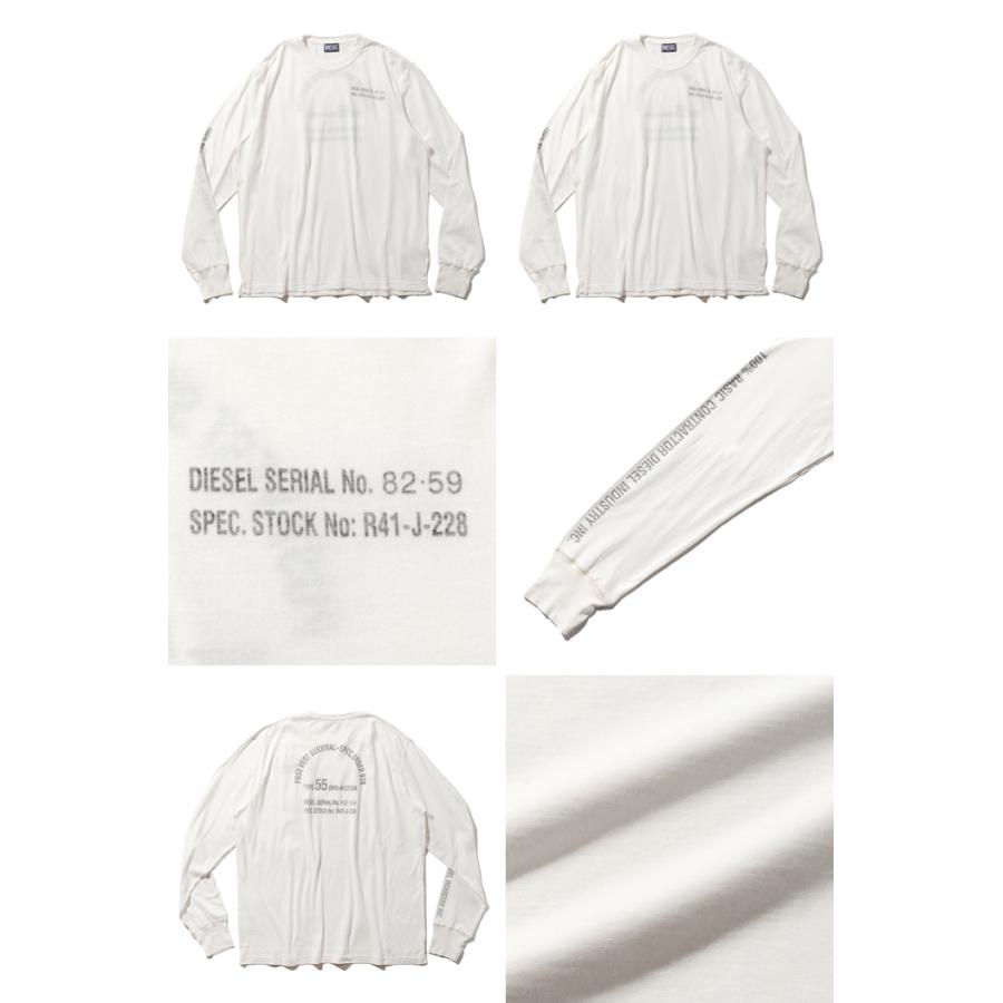 大きいサイズ メンズ DIESEL ディーゼル クルーネック ロング Tシャツ T-JUBIND-LS-SLITS 直輸入品 a06201-0teal｜bmo｜03