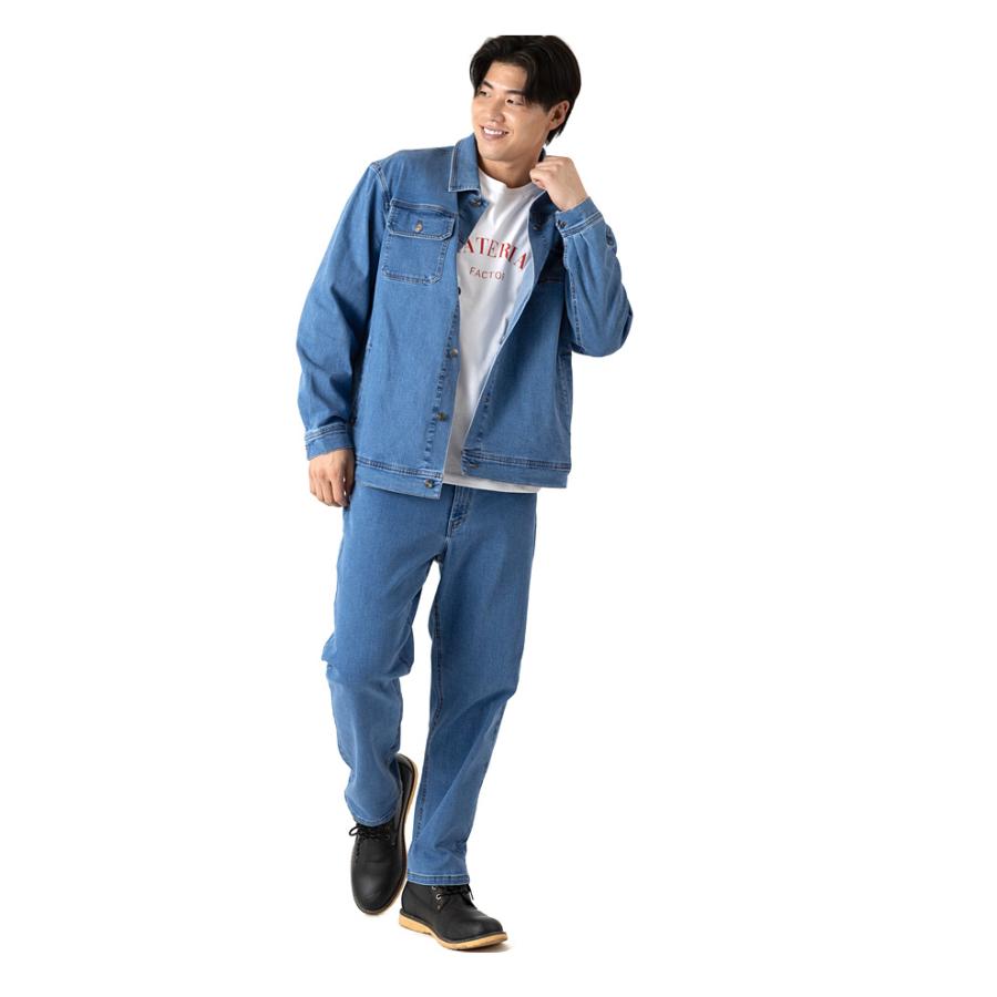 大きいサイズ メンズ AZ DEUX 4WYストレッチ デニム ブルゾン Gジャン