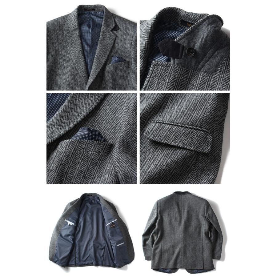 Sartoria Bellini 大きいサイズ メンズ ヘリンボーンウール混