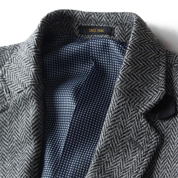 Sartoria Bellini 大きいサイズ メンズ ヘリンボーンウール混
