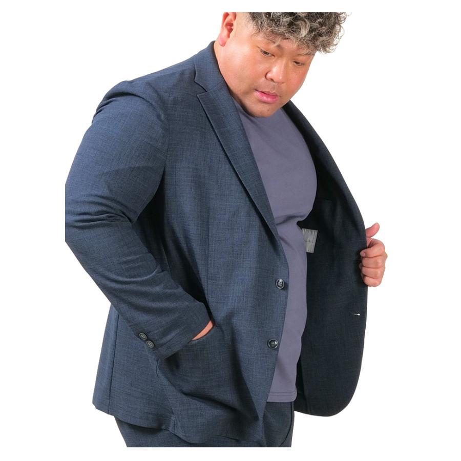 大きいサイズ メンズ SARTORIA BELLINI セットアップ リネンライク ストレッチ ジャケット 軽量 ウォッシャブル スマリラ azs2518-sj 大きいサイズ メンズ SARTORIA BELLINI セットアップ リネンライク