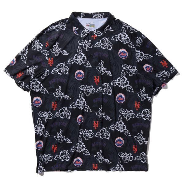 大きいサイズ メンズ REYN SPOONER レインスプーナー 総柄 半袖 ポロシャツ ニューヨークメッツ MLB NEW YORK METS USA直輸入 b530135221 reyn spooner（レインスプーナー） 大きいサイズ メンズ 総柄 半袖
