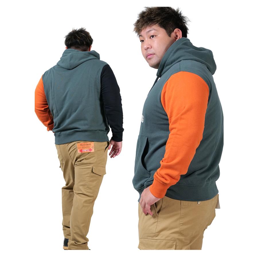 大きいサイズ メンズ BH ビィエイチ ヘビーウェイト デカロゴ プルオーバー パーカー bh-sw240404 BH 大きいサイズ メンズ ビィエイチ ヘビーウェイト デカロゴ プル