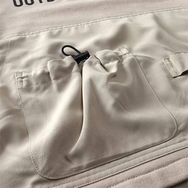 大きいサイズ メンズ BH ビィエイチ 機能性カンガルーポケット付 プル