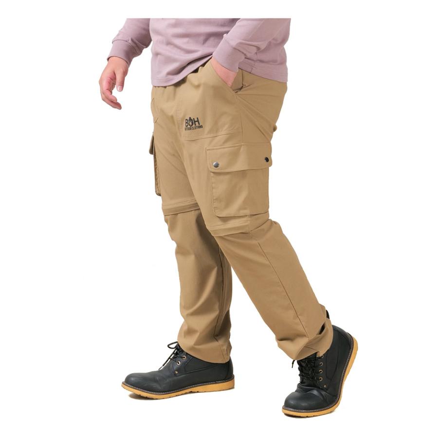 大きいサイズ メンズ BH ビィエイチ 2WAY ストレッチ カーゴ パンツ