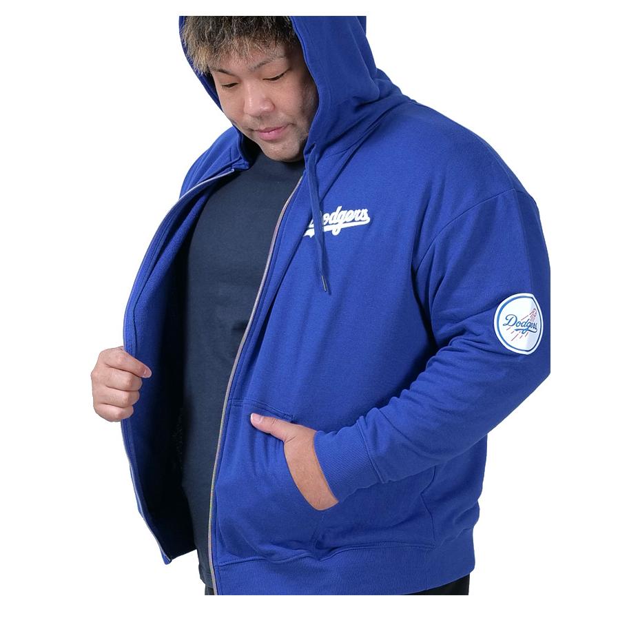 MLB 大きいサイズ メンズ メジャーリーグ 裏毛 フルジップ パーカー