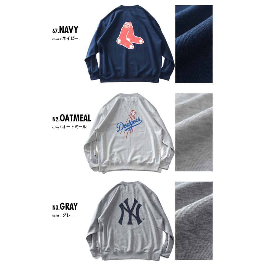 大きいサイズ メンズ MLB メジャーリーグ 裏起毛 クルーネック トレーナー c6460m | MLB | 01