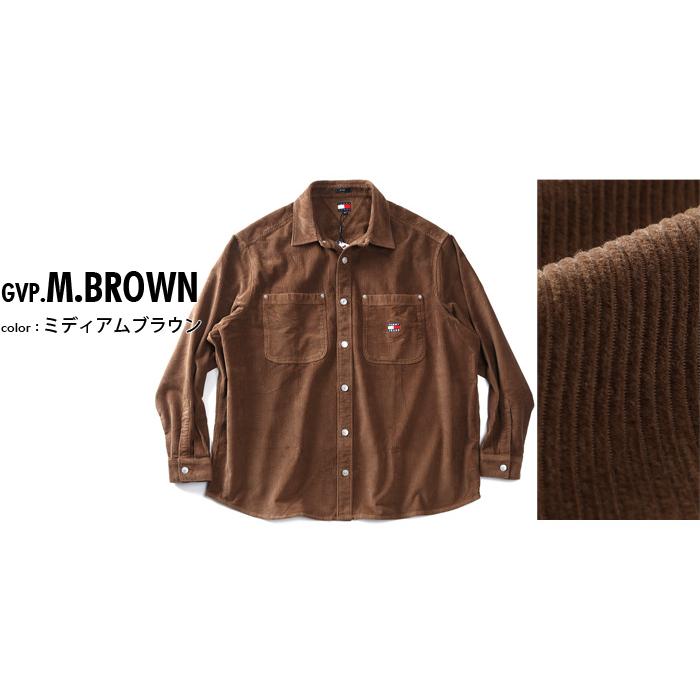 大きいサイズ メンズ TOMMY JEANS トミージーンズ コーデュロイ シャツ RLX WASHED CORD SHIRT USA直輸入 dm0dm22016 | TOMMY JEANS | 01