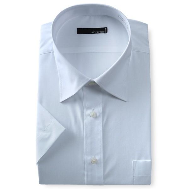 大きいサイズ メンズ NEWS PRESS 半袖ワイシャツ レギュラー セミワイド 形態安定 ehnp90-2 |  | 03