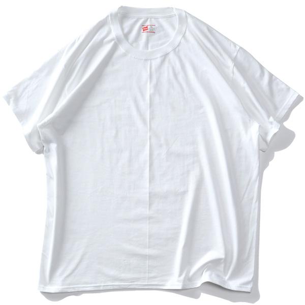 大きいサイズ メンズ HANES ヘインズ 2P ビジカジ魂 クルーネック 半袖 Tシャツ 2枚セット 綿100% 肌着 下着 hm1en701k｜bmo｜05