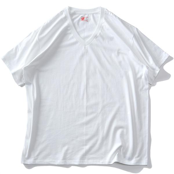 大きいサイズ メンズ HANES ヘインズ 2P ビジカジ魂 Vネック 半袖 Tシャツ 2枚セット 綿100% 肌着 下着 hm1er702k｜bmo｜05