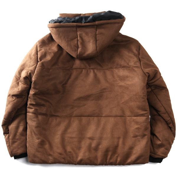 大きいサイズ メンズ Three Quarter フード脱着 ポリスウェード 中綿