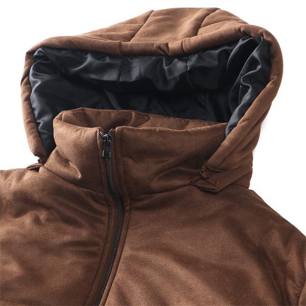 大きいサイズ メンズ Three Quarter フード脱着 ポリスウェード 中綿