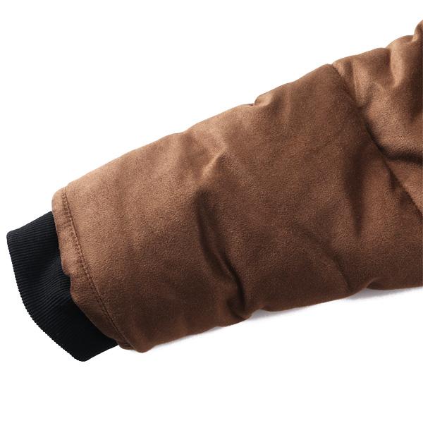 大きいサイズ メンズ Three Quarter フード脱着 ポリスウェード 中綿