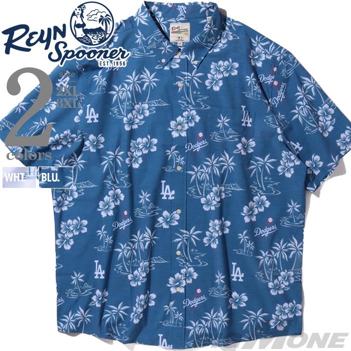 大きいサイズ メンズ REYN SPOONER レインスプーナー 総柄 半袖 ボタンダウン シャツ ロサンゼルス ドジャース MLB LOS ANGELES DODGERS USA直輸入 m627613124 reyn spooner（レインスプーナー） 大きいサイズ メンズ 総柄 半袖