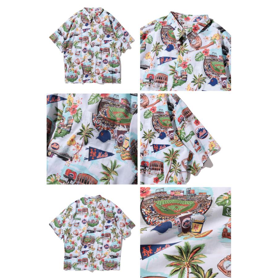 大きいサイズ メンズ REYN SPOONER レインスプーナー 総柄 半袖 アロハ シャツ ニューヨークメッツ MLB NEW YORK METS USA直輸入 m634012124 reyn spooner（レインスプーナー） 大きいサイズ メンズ 総柄 半袖